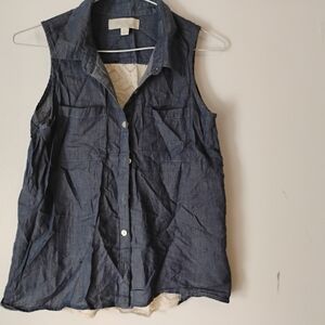 Women's Blue Sleeveless Top